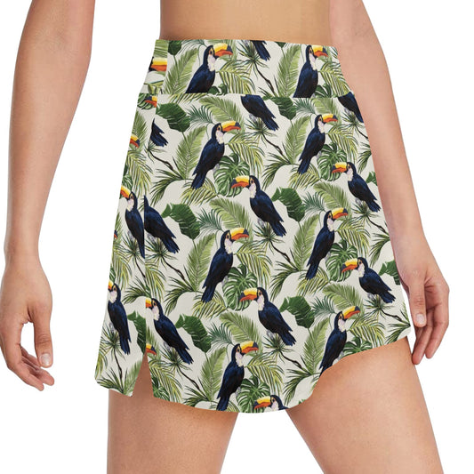 Toucan Print Design LKS308 17" Golf & Pickleball Skort with Pockets