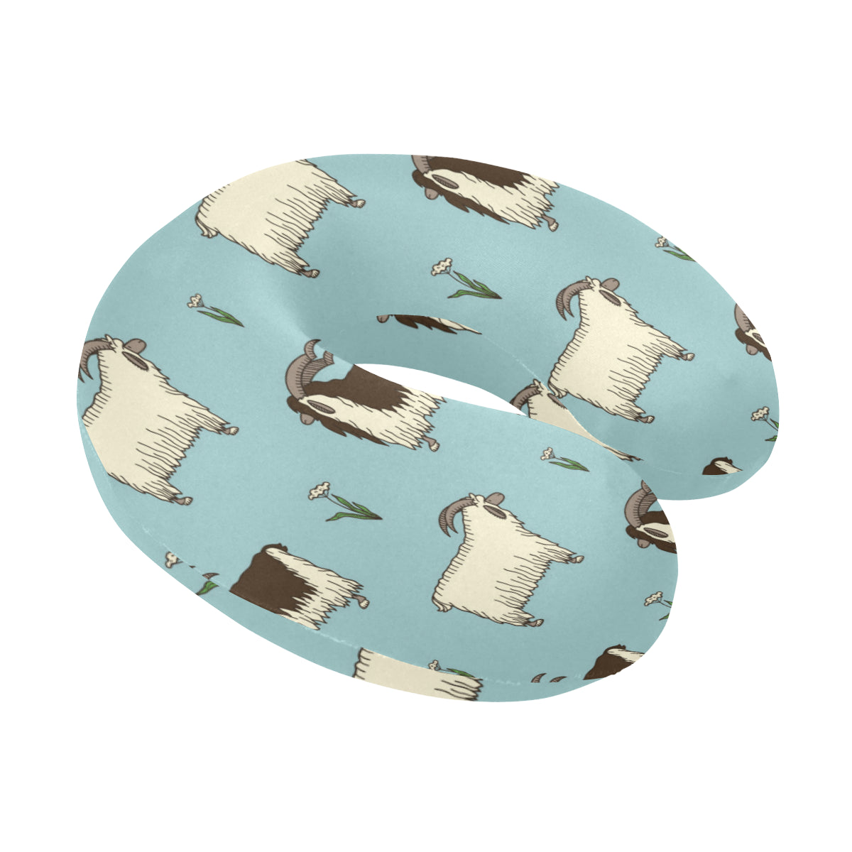 Goat Pattern Print Design 02 U-Shaped Travel Neck Pillow