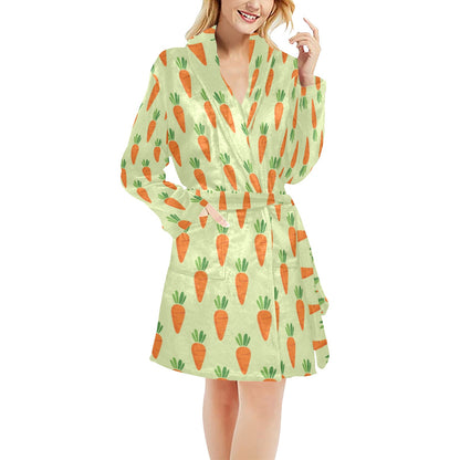 Carrot Pattern Print Design 02 Women's Fleece Robe