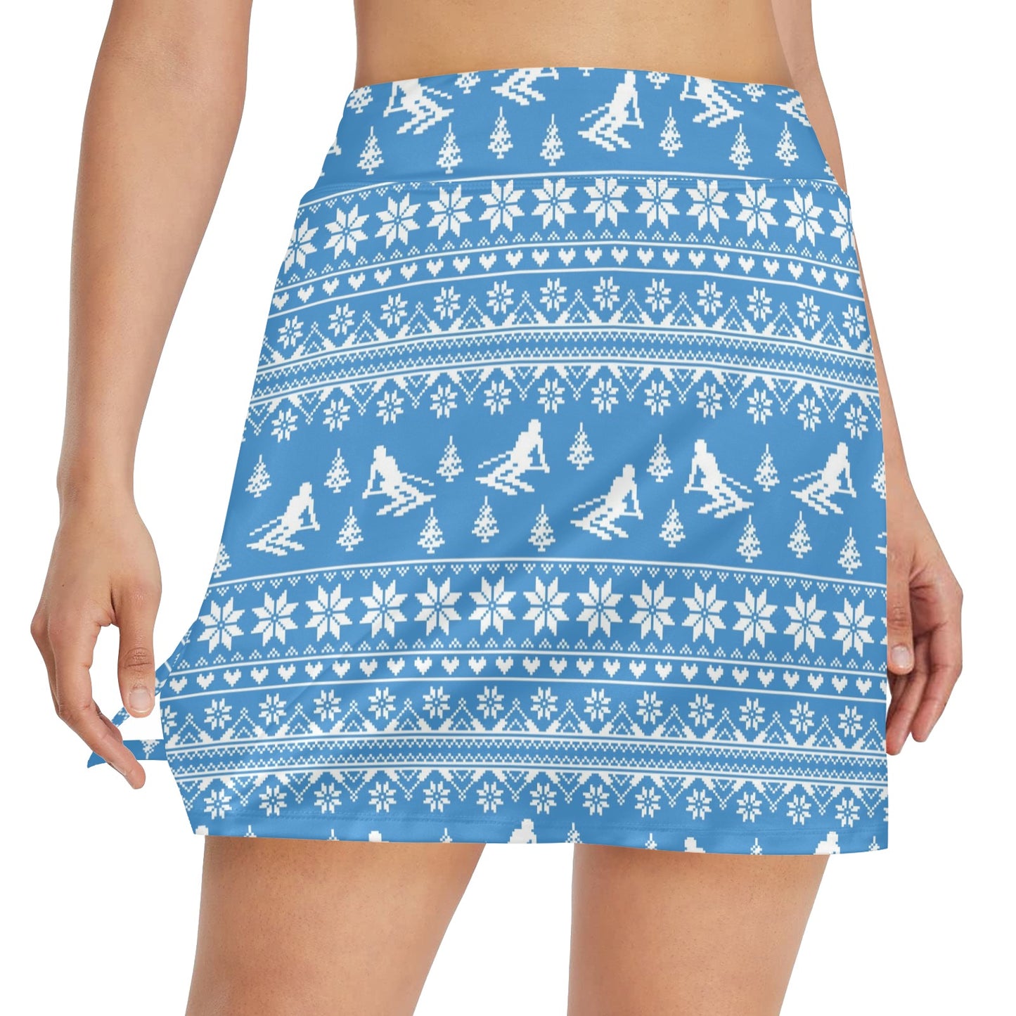 Ski Knit Pattern Print Design LKS302 17" Golf & Pickleball Skort with Pockets