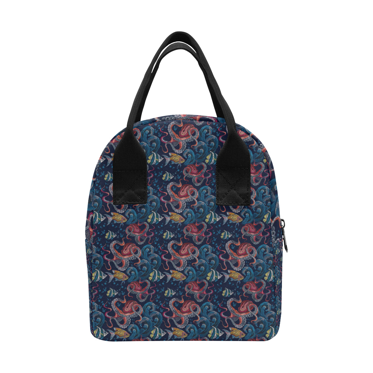 Octopus Deep Sea Print Themed Insulated Lunch Bag