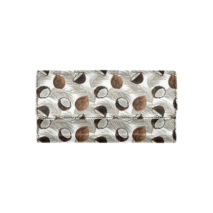 Coconut Pattern Print Design CN03 Women's Trifold Wallet