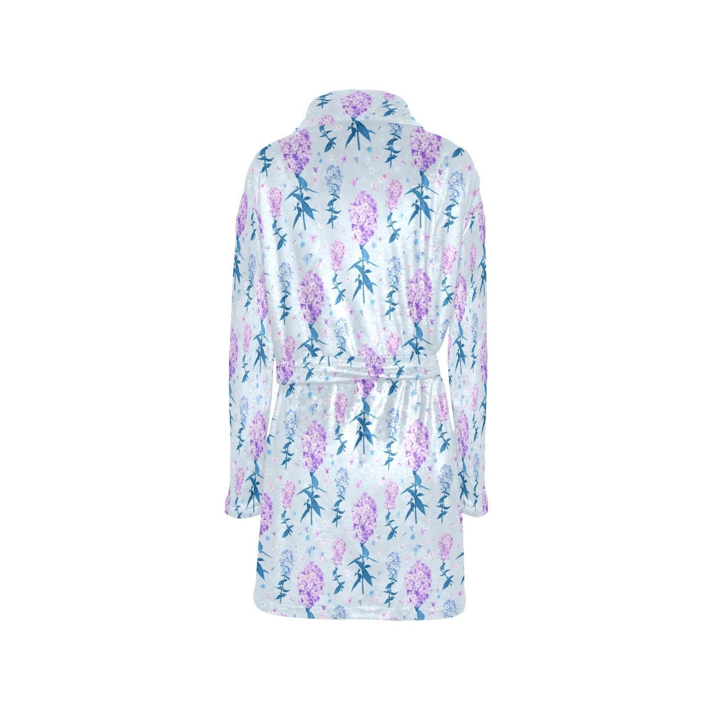 Lilac Pattern Print Design LI05 Women's Fleece Robe