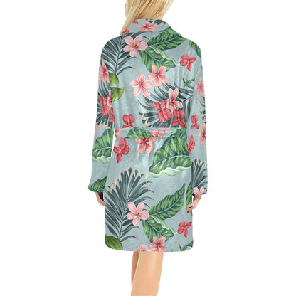 Plumeria Pattern Print Design PM027 Women's Fleece Robe