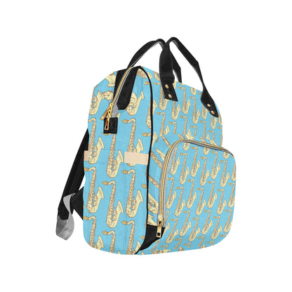 Saxophone Pattern Print Design 03 Diaper Bag Backpack