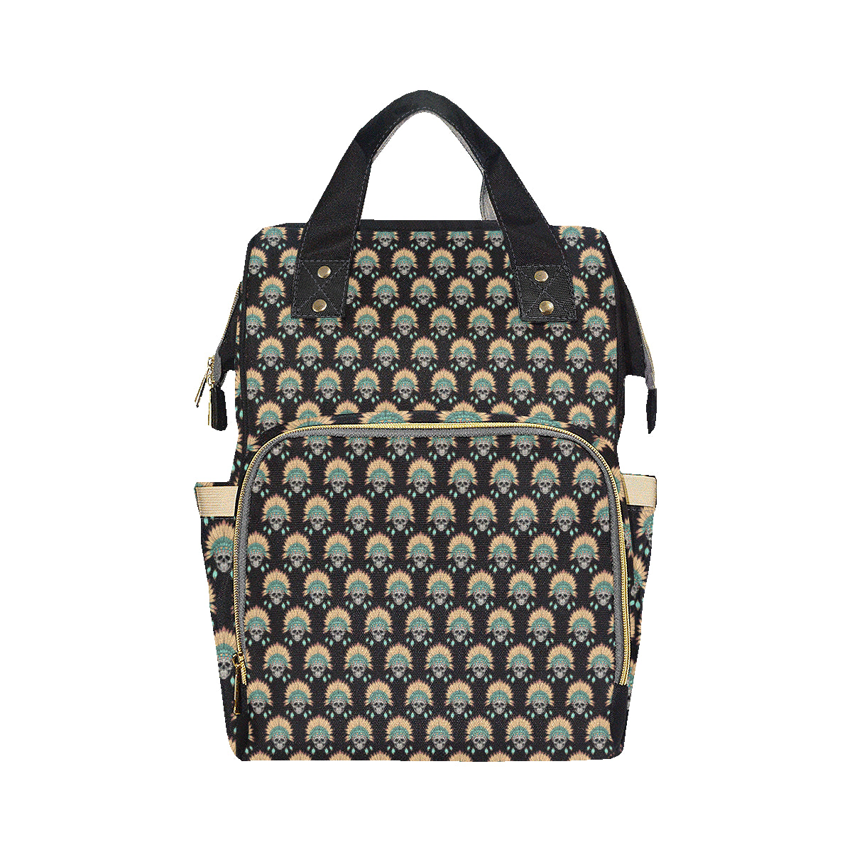 American indian Skull Pattern Diaper Bag Backpack