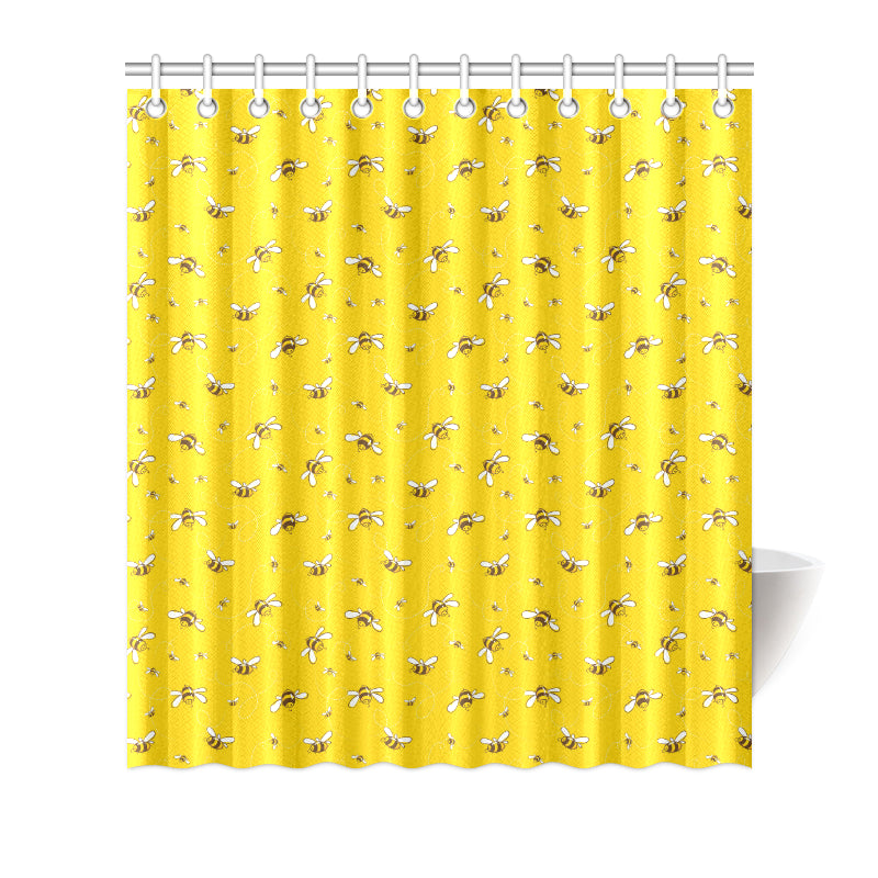 Bee Pattern Print Design 05 Shower Curtain
