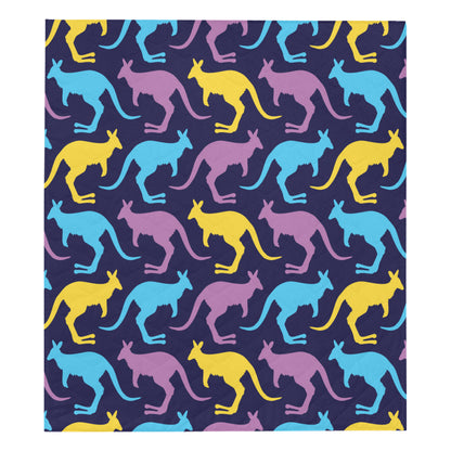 Kangaroos Pattern Print Design 02 Premium Quilt