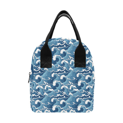 Wave Themed Pattern Print Insulated Lunch Bag