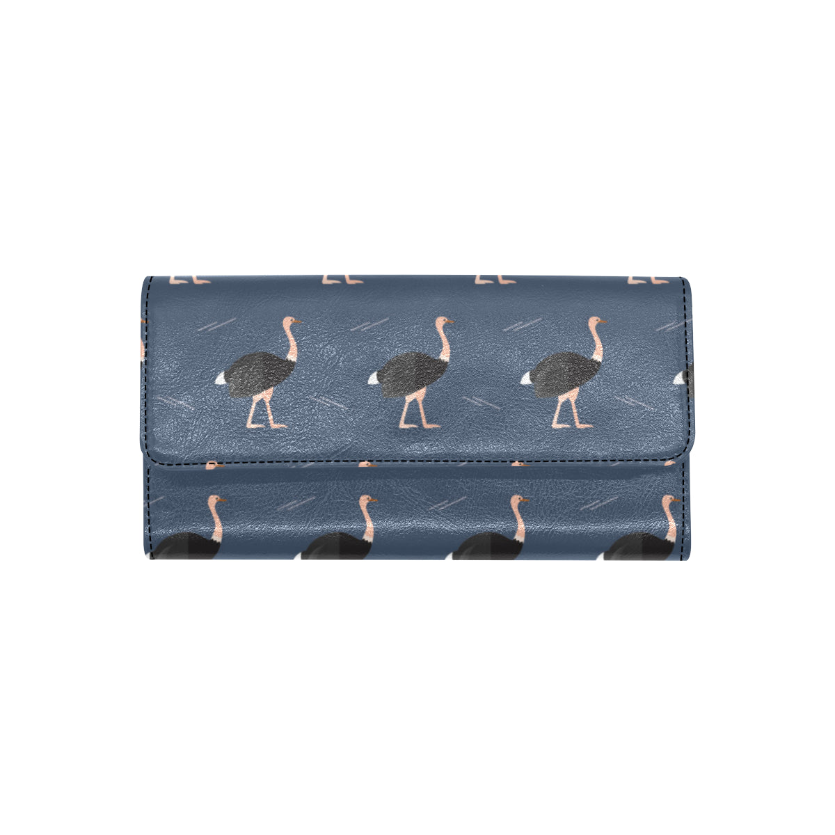 Ostrich Pattern Print Design 04 Women's Trifold Wallet