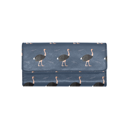 Ostrich Pattern Print Design 04 Women's Trifold Wallet