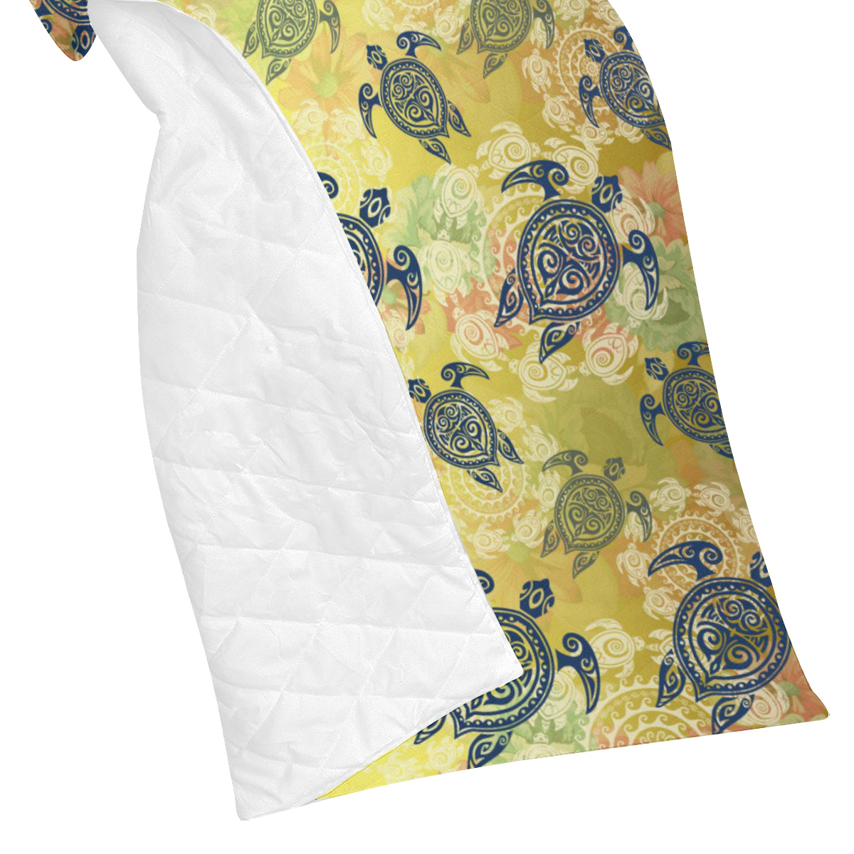 Hawaiian Turtle Tribal Design Print Premium Quilt