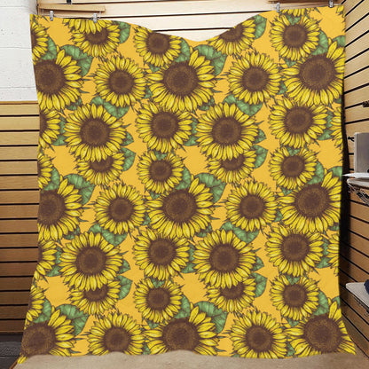 Sunflower Pattern Print Design SF04 Premium Quilt