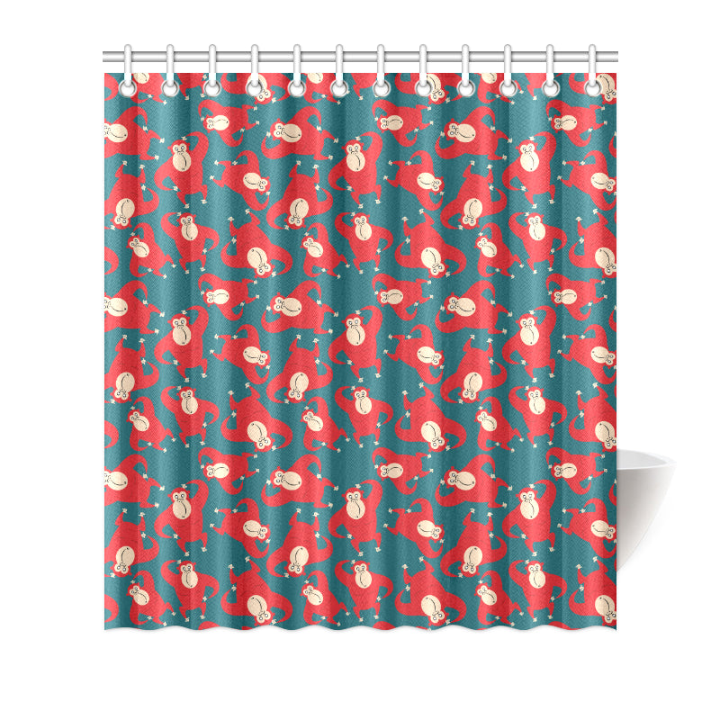 Chimpanzee Pattern Print Design 04 Shower Curtain