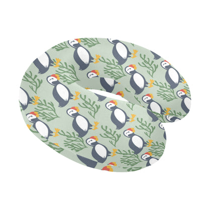 Puffin Pattern Print Design A04 U-Shaped Travel Neck Pillow