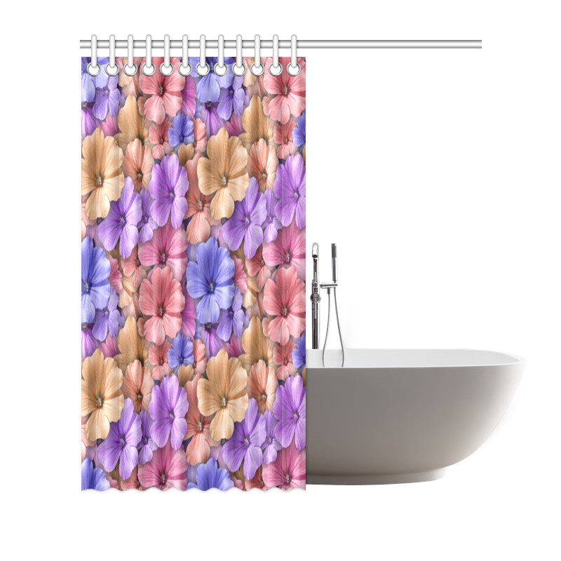 Colorful Geranium Pattern Shower Curtain