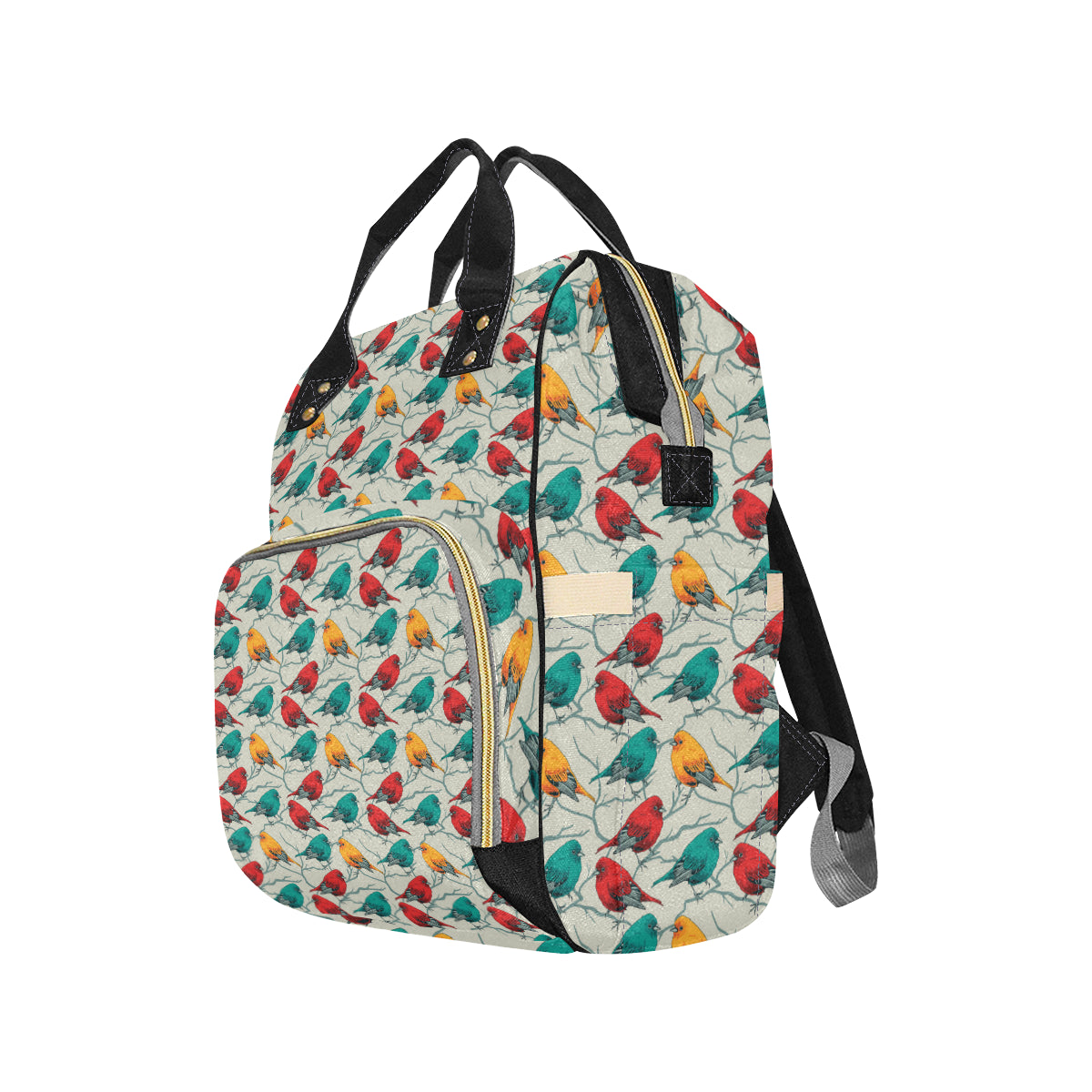 Birds Pattern Print Design 04 Diaper Bag Backpack