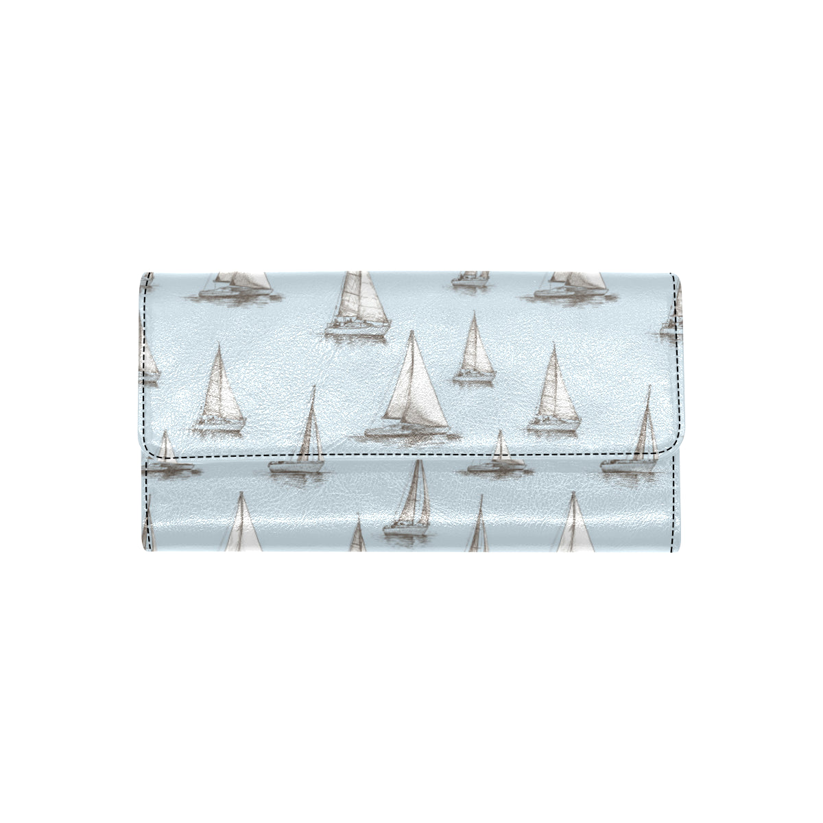 Sailing Ships Pattern Print Design A01 Women's Trifold Wallet