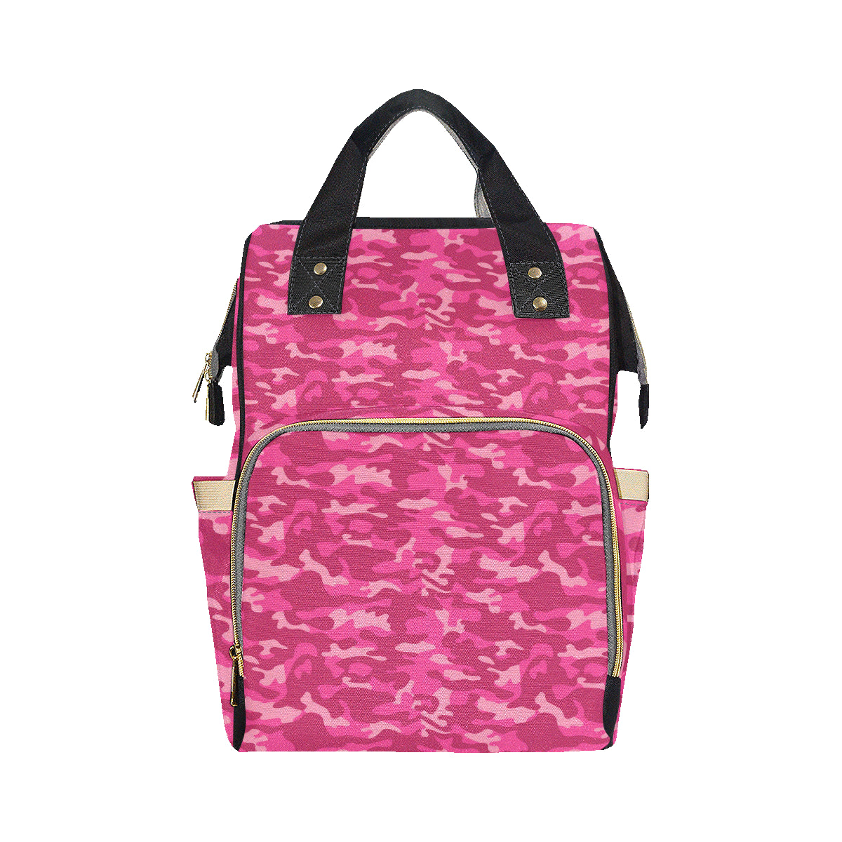 Camo Pink Pattern Print Design 01 Diaper Bag Backpack