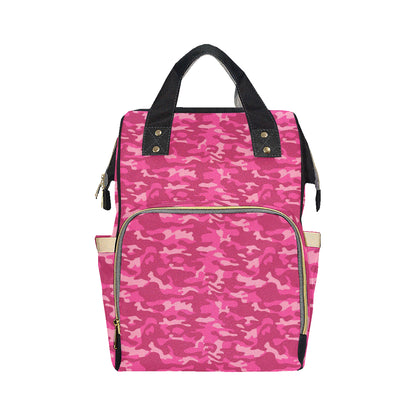 Camo Pink Pattern Print Design 01 Diaper Bag Backpack