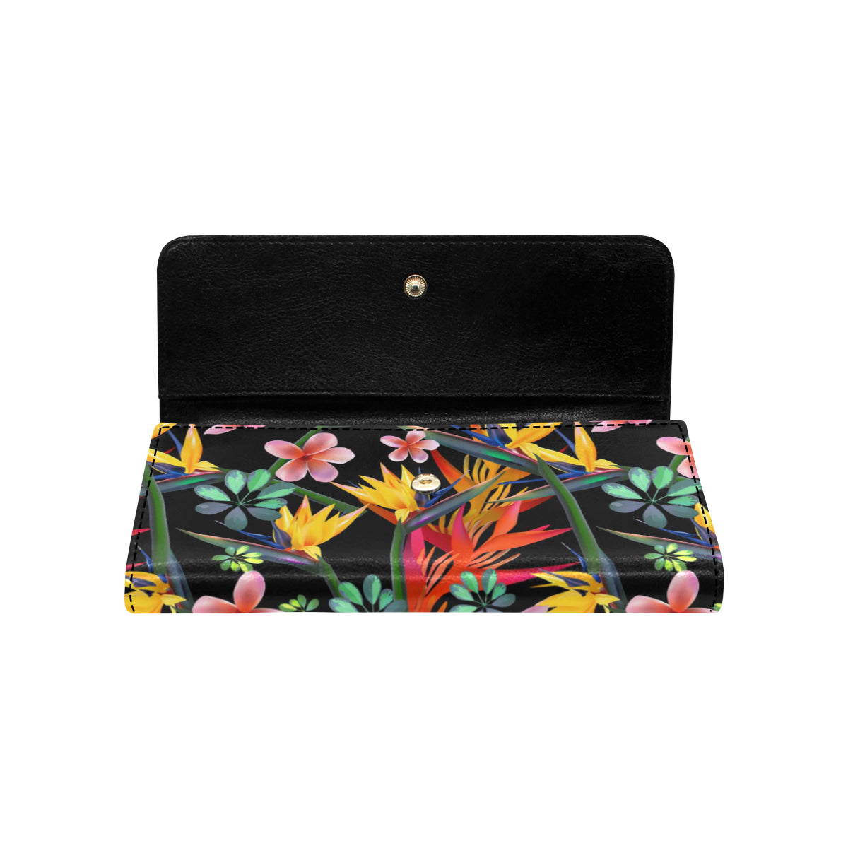 Tropical Flower Pattern Print Design TF015 Women's Trifold Wallet