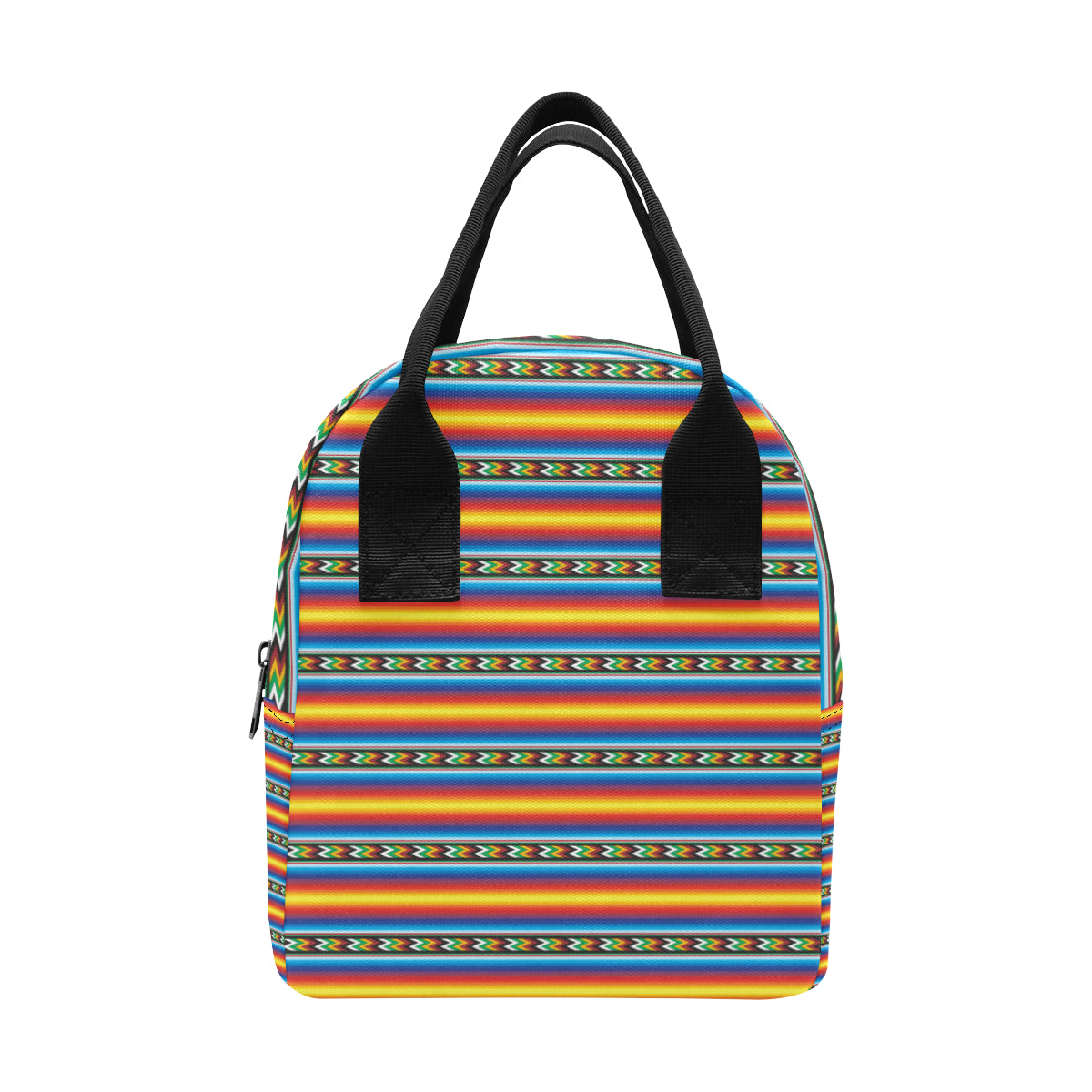 Mexican Blanket ZigZag Print Pattern Insulated Lunch Bag