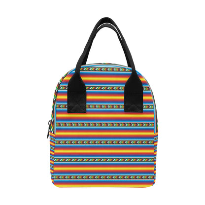 Mexican Blanket ZigZag Print Pattern Insulated Lunch Bag