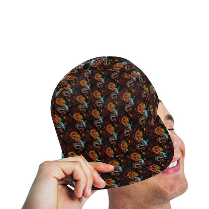 Chinese Dragons and Peonies Design Snapback Cap
