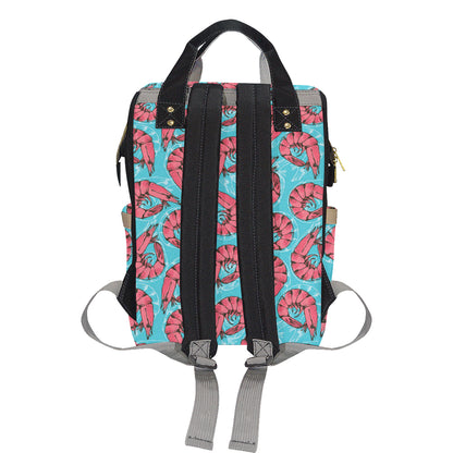 Prawn Pattern Print Design 01 Diaper Bag Backpack