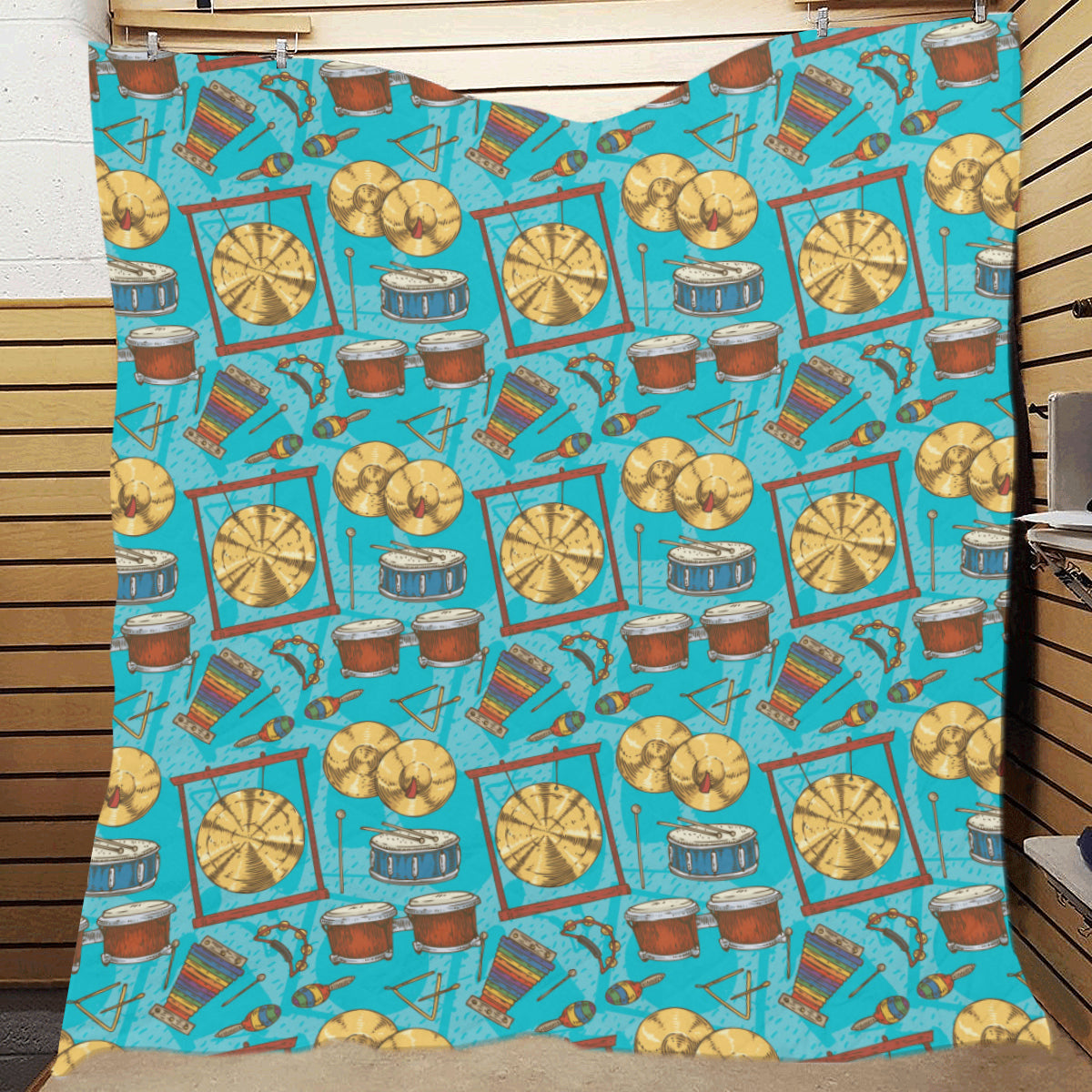Percussion Pattern Print Design 03 Premium Quilt