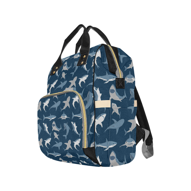 Shark Action Pattern Diaper Bag Backpack