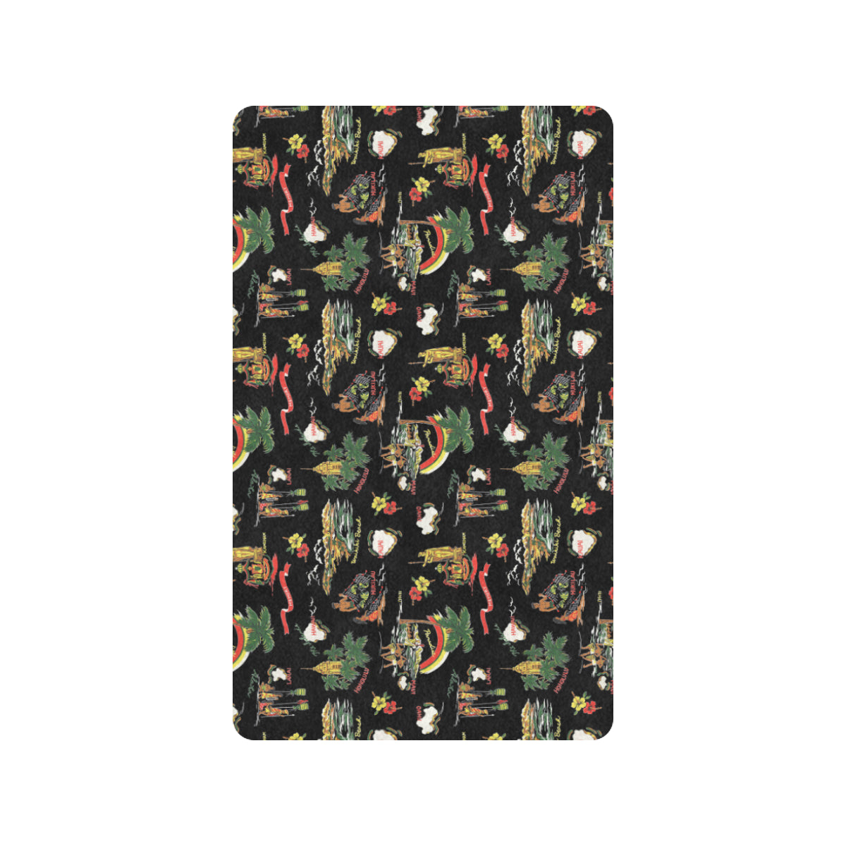 Hawaiian Island Themed Print Rubber Doormat