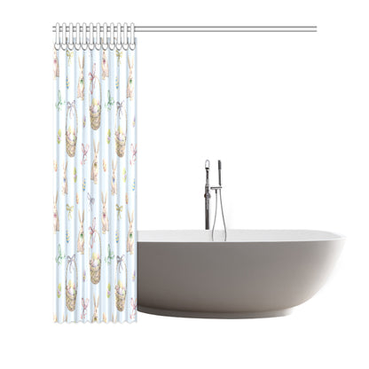 Rabbit Easter Eggs Pattern Print Design 03 Shower Curtain