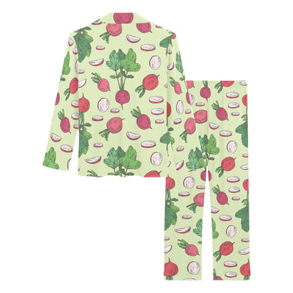 Radish Pattern Print Design A04 Women's Long Pajama Set