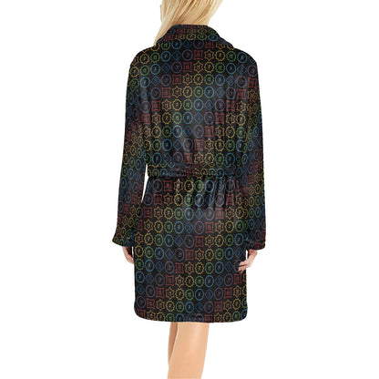 Chakra Colorful Symbol Pattern Women's Fleece Robe