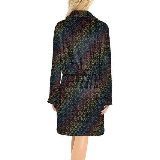 Chakra Colorful Symbol Pattern Women's Fleece Robe