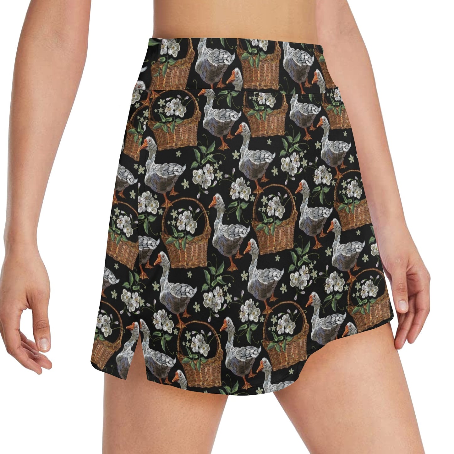 Goose Print Design LKS406 17" Golf & Pickleball Skort with Pockets