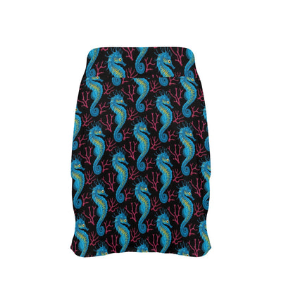 SeaHorse Print Design LKS401 17" Golf & Pickleball Skort with Pockets