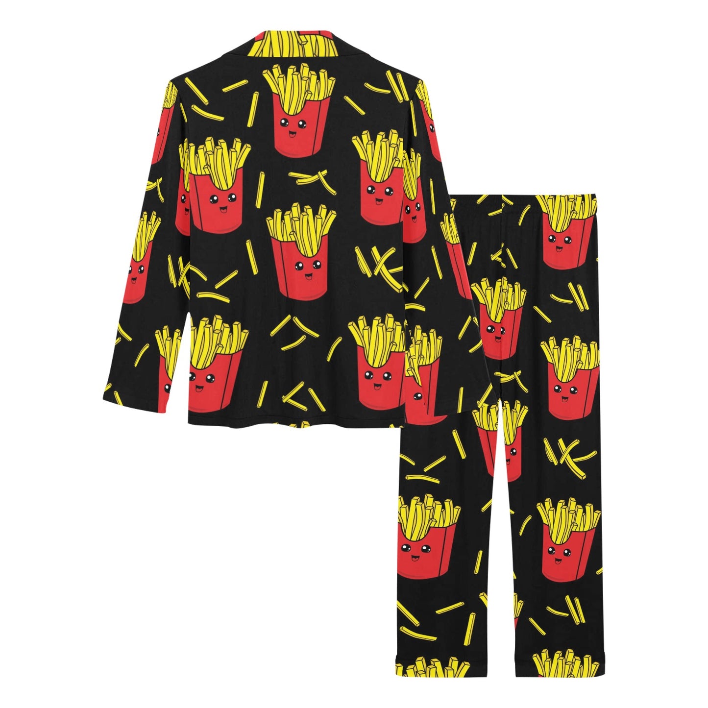 French Fried Pattern Print Design 03 Women's Long Pajama Set