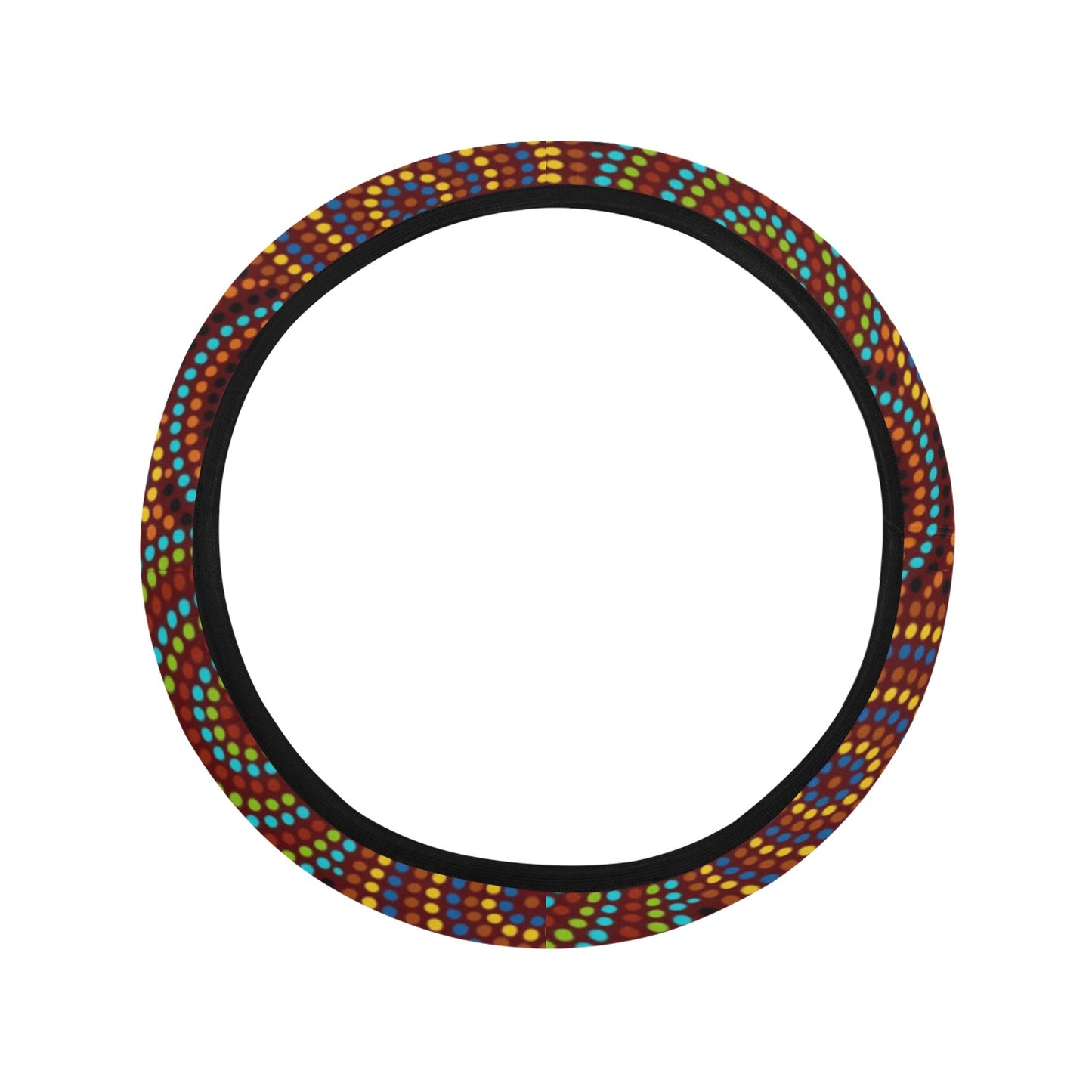 Aboriginal Print Design LKS403 Steering Wheel Cover with Elastic Edge