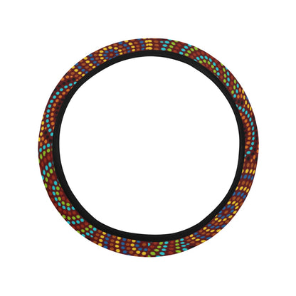 Aboriginal Print Design LKS403 Steering Wheel Cover with Elastic Edge