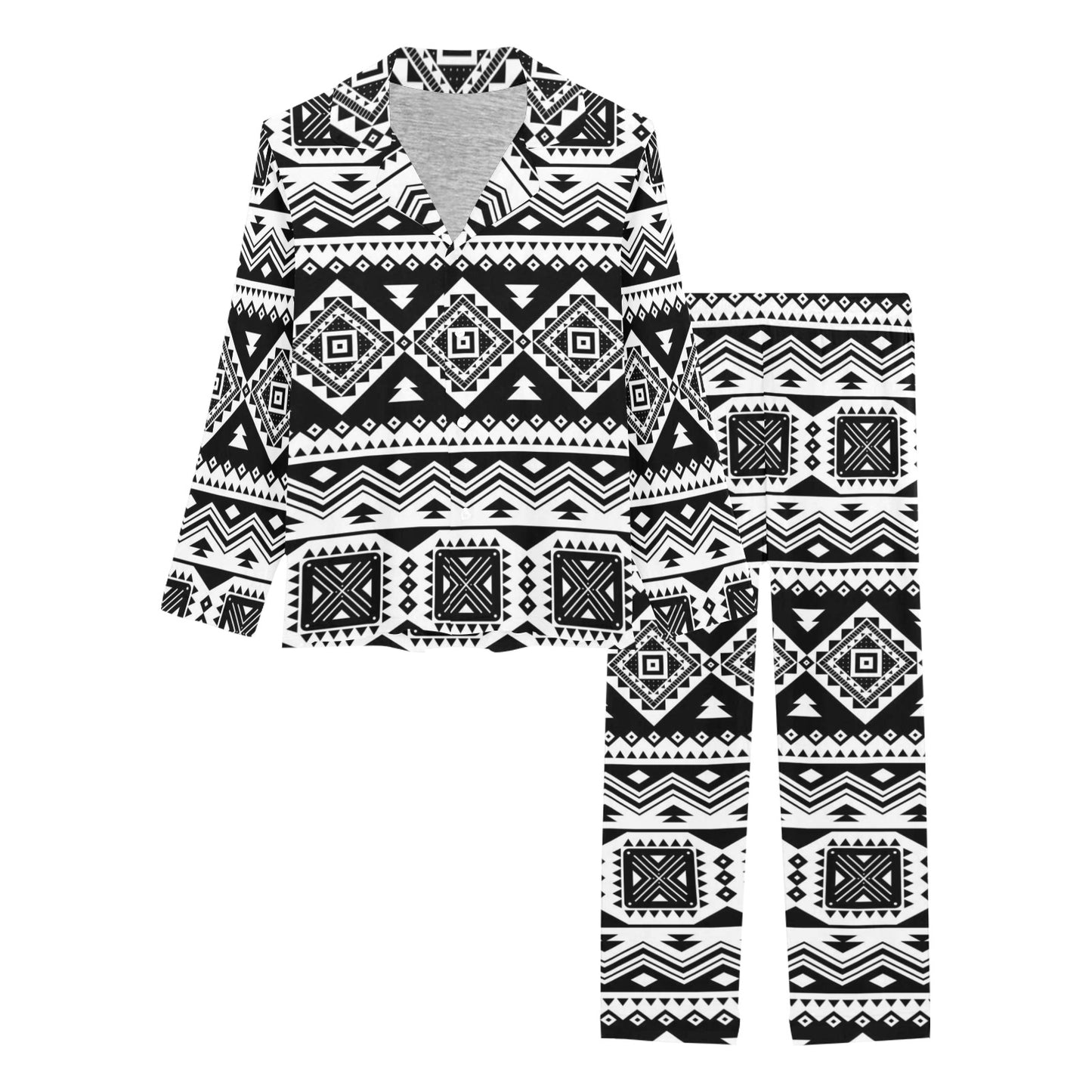 Aztec Pattern Print Design 08 Women's Long Pajama Set