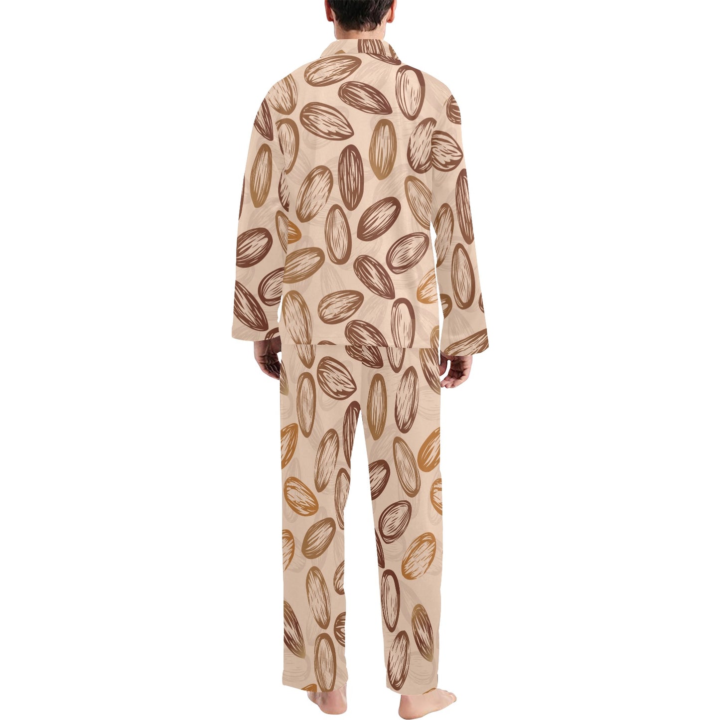 Almond Pattern Print Design 02 Men's Long Pajama Set