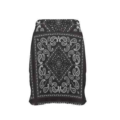 Bandana Black White Print Design LKS302 17" Golf & Pickleball Skort with Pockets