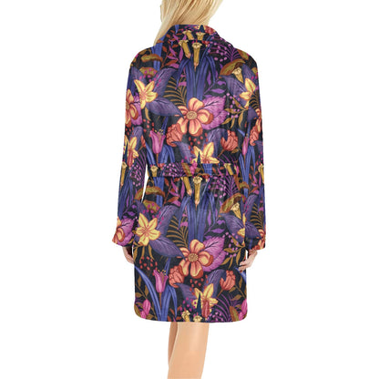 Lily Pattern Print Design LY016 Women's Fleece Robe
