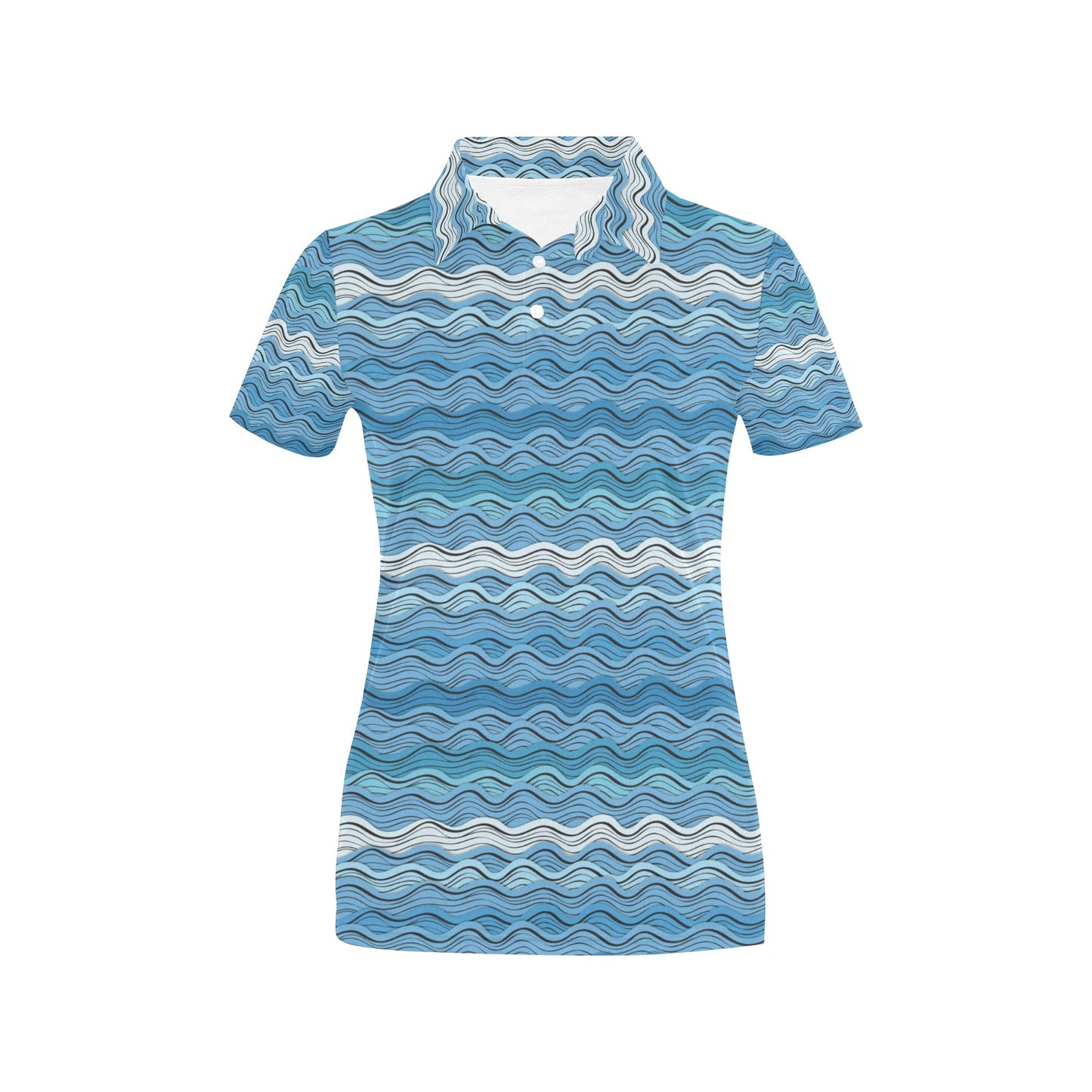 Wave Print Design LKS301 Women's Polo Shirt
