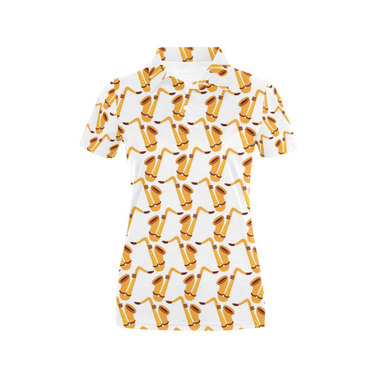 Saxophone Print Design LKS404 Women's Polo Shirt