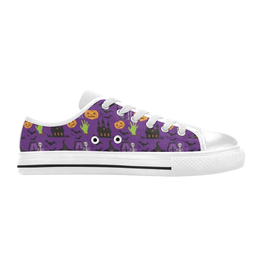 Halloween Print Design LKS403 Women's White Low Top Shoes