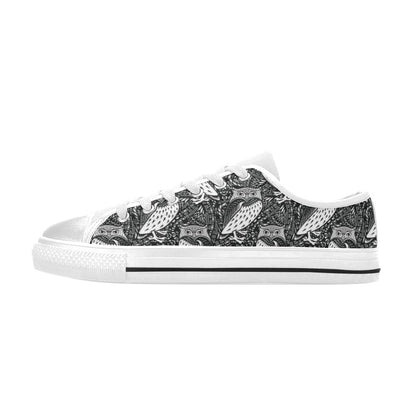 Tribal Pattern Print Design LKS308 Women's White Low Top Shoes