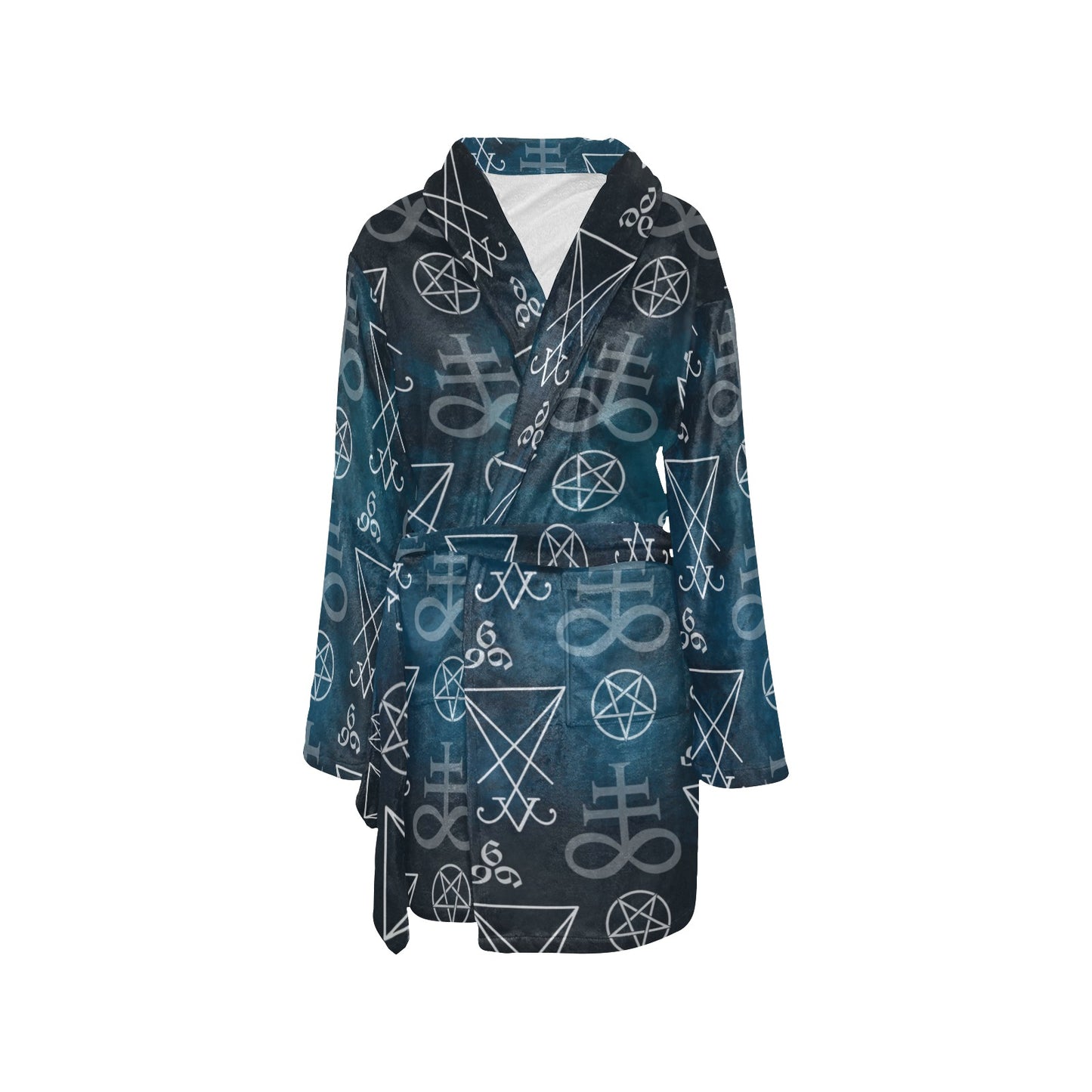 Pentagram Pattern Print Design A03 Women's Fleece Robe